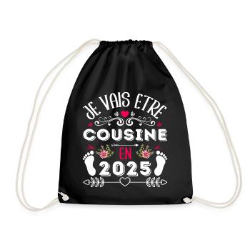 Je vais être cousine 2025 annonce naissance cadeau - Sac de sport léger - noir - Devant