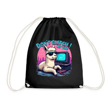 Don't Glitch my Vibe - Retro Gaming Alpaka - Turnbeutel - Schwarz - Vorne