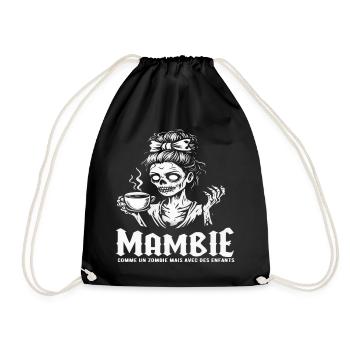 Mambie humour maman zombie cadeau fête des mères - Sac de sport léger - noir - Devant