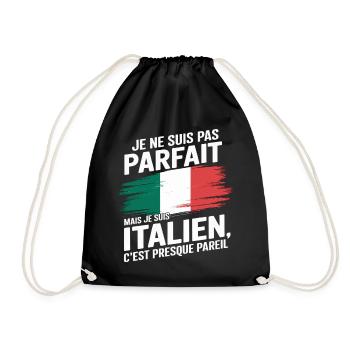 Je Ne Suis Pas Parfait Mais Italien Humour Cadeau - Sac de sport léger - noir - Devant