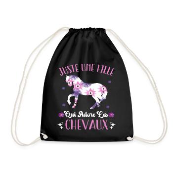 Juste Une Fille Qui Adore Les Chevaux Cadeau - Sac de sport léger - noir - Devant