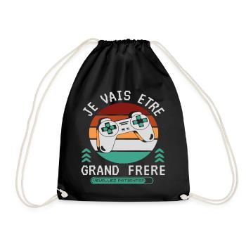 Futur Grand Frère Annonce Naissance Geek Gamer - Sac de sport léger - noir - Devant