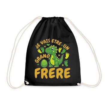 Futur Grand Frère Annonce Naissance Dinosaure - Sac de sport léger - noir - Devant