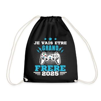 Grand Frère 2025 Annonce Grossesse Geek Gamer - Sac de sport léger - noir - Devant