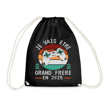 Grand Frère 2025 Annonce Naissance Geek Gamer - Sac de sport léger - noir - Devant