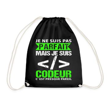 Humour Geek Cadeau Développeur Codeur Programmeur - Sac de sport léger - noir - Devant