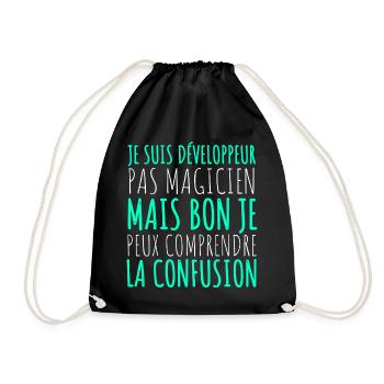 Humour Geek Cadeau Développeur Codeur Programmeur - Sac de sport léger - noir - Devant