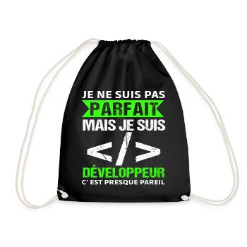 Humour Geek Cadeau Développeur Codeur Programmeur - Sac de sport léger - noir - Devant