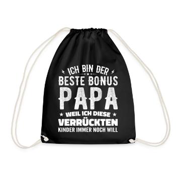 Bonus Dad Stepdad Bonus Dad Dad Gift - Drawstring Bag - black - Front