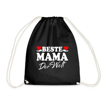 Beste Mama der Welt Muttertag Mama Mami supermama - Turnbeutel - Schwarz - Vorne