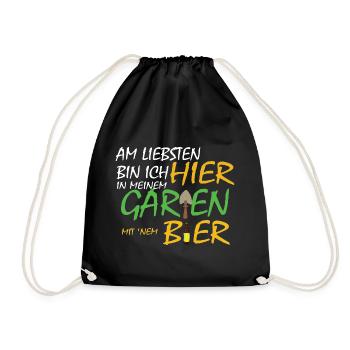 Garten Chef Gärtner Ruhestand Rente Geschenkidee - Turnbeutel - Schwarz - Vorne
