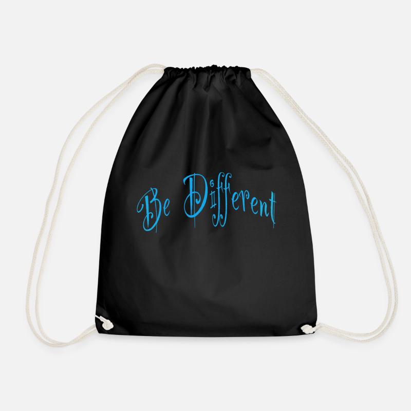 Be different or different - Drawstring Bag - black