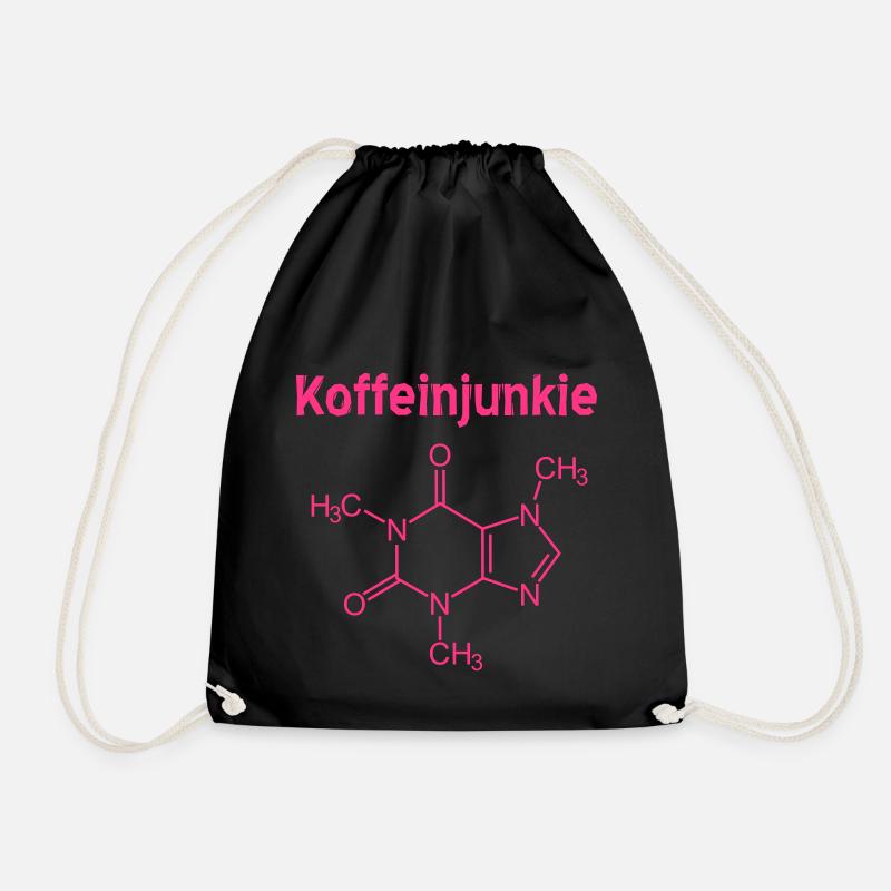 Koffeinjunkie mit Strukturformel - Turnbeutel - Schwarz
