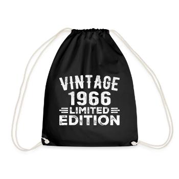 Baujahr 1966 Geburtsjahr Geburtstag 1966 vintage - Turnbeutel - Schwarz - Vorne