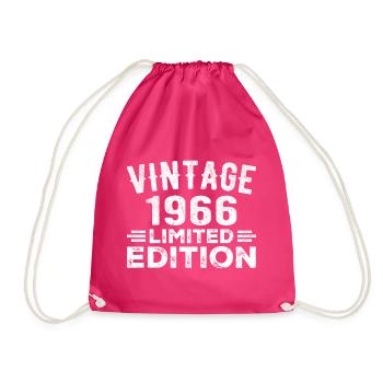 Year of birth 1966 Year of birth 1966 vintage - Drawstring Bag - fuchsia - Front