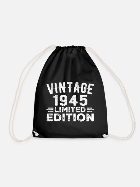 Year of birth 1945 Year of birth 1945 vintage - Drawstring Bag - black
