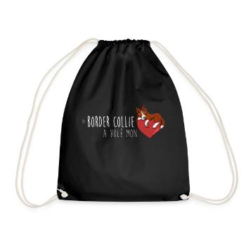 Border Collie Coeur - Rouge - Sac de sport léger - noir - Devant