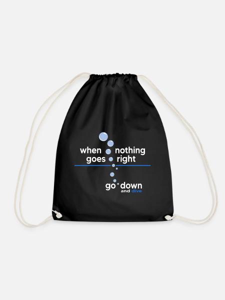 Diver Oxygen Apnea Diving Dive Time - Drawstring Bag - black