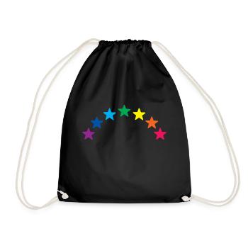 Rainbow Stars - Drawstring Bag - black - Front