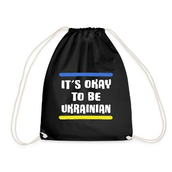 free ukraine slava ukraini zelenskyi ukrainian - Drawstring Bag - black - Front