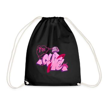 Graffiti 'Trop mignon | Trop mignon - Sac de sport léger - noir - Devant