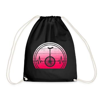 Unicycling, unicycle, unicycleartist, Unicyclefun - Drawstring Bag - black - Front