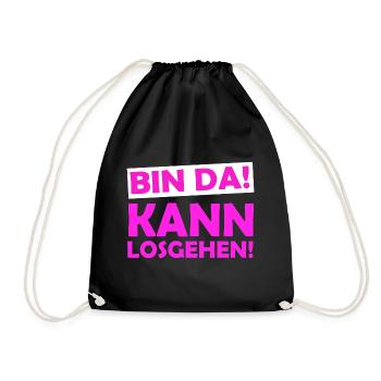 I'm ready to go - Drawstring Bag - black - Front