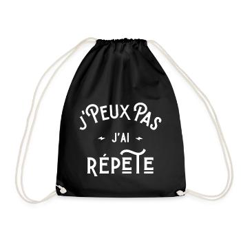 je peux pas j'ai répète idée cadeau humour musique - Sac de sport léger - noir - Devant