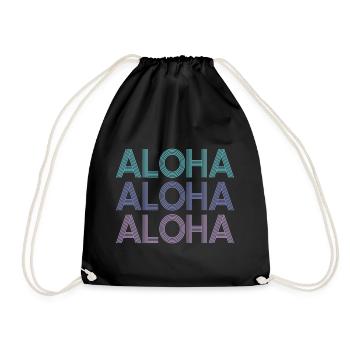 Aloha Aloha Aloha | Colors can be changed - Drawstring Bag - black - Front
