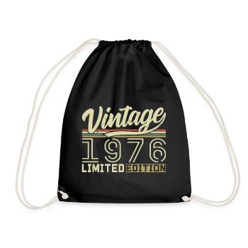 Legend since 1976 Born in 1976 Birthday 48 years old - Drawstring Bag - black - Front
