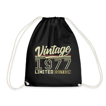 Legend since 1977 Born 1977 Birthday 47 years old - Drawstring Bag - black - Front