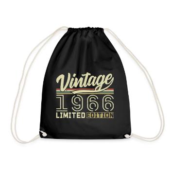 Legend since 1966 Born in 1966 Birthday 58 years old - Drawstring Bag - black - Front