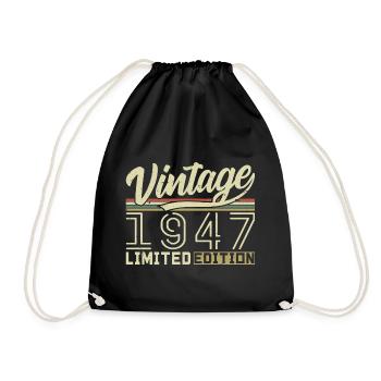 Legende seit 1947 Geboren 1947 Geburtstag 77 Jahre - Turnbeutel - Schwarz - Vorne