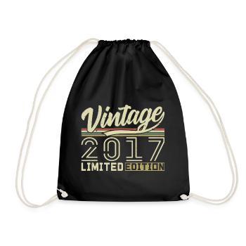 Legende seit 2017 Geboren 2017 Geburtstag 7 Jahre - Turnbeutel - Schwarz - Vorne