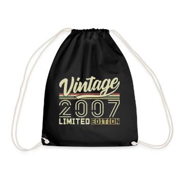Legend since 2007 Born 2007 Birthday 17 years - Drawstring Bag - black - Front