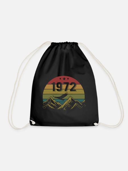1972 Jahrgang Geburtstag 1972 Retro Geschenkidee - Turnbeutel - Schwarz