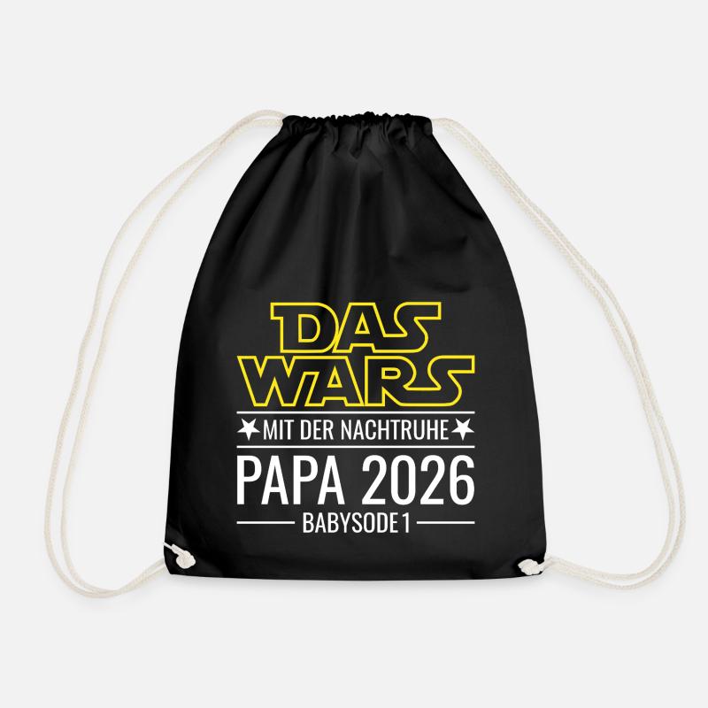 Papa 2026 - Das wars mit der Nachtruhe Babysode 1 - Turnbeutel - Schwarz