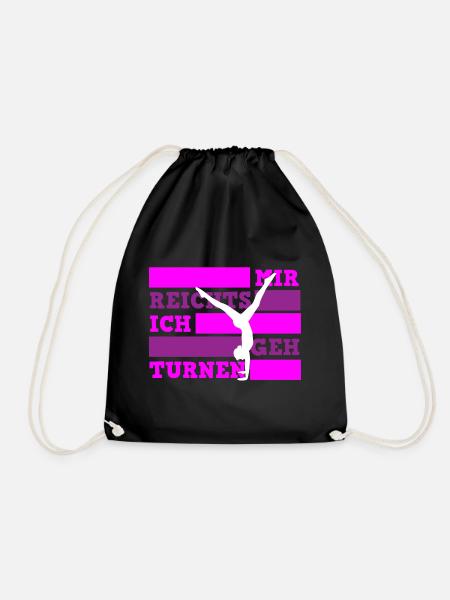 Mir reichts ich geh turnen Turnerin - Turnbeutel - Schwarz