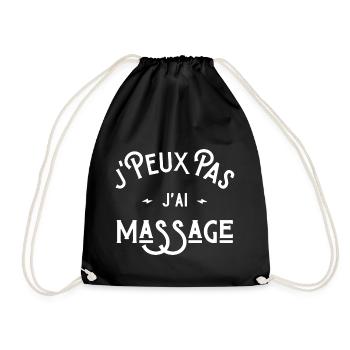 je peux pas j'ai massage idée cadeau humour - Sac de sport léger - noir - Devant
