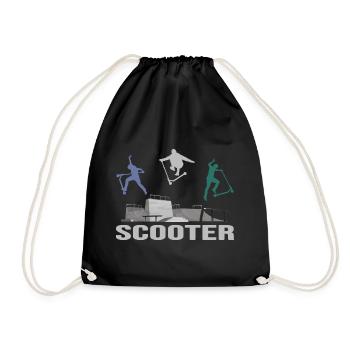 stuntscooter rollerscooter scooter e-scooter - Turnbeutel - Schwarz - Vorne