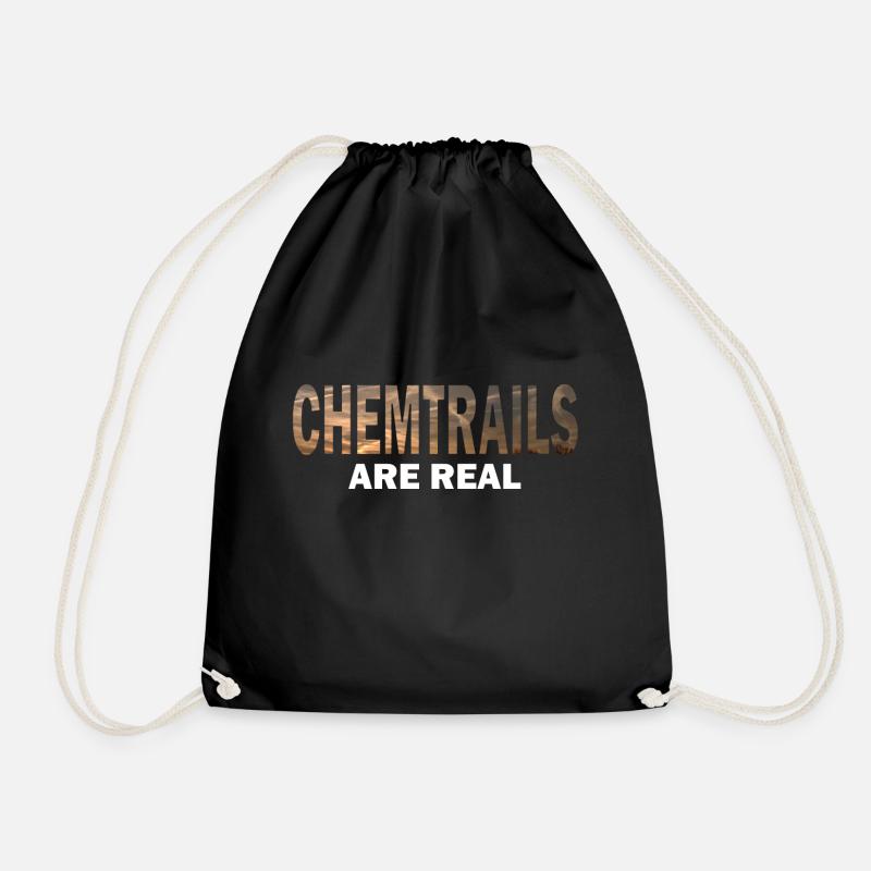 Chemtrails Verschwörungstheorie Geoengeneering - Turnbeutel - Schwarz