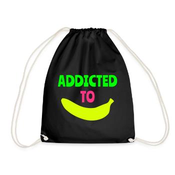 Addicted to banana (Banane) - Turnbeutel - Schwarz - Vorne