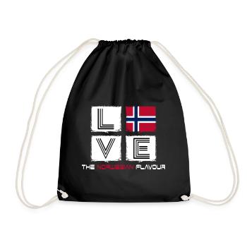 norway love norwegian norway oslo norwegian - Drawstring Bag - black - Front