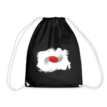 discgolf frisbee frisbee disc - Drawstring Bag - black - Front
