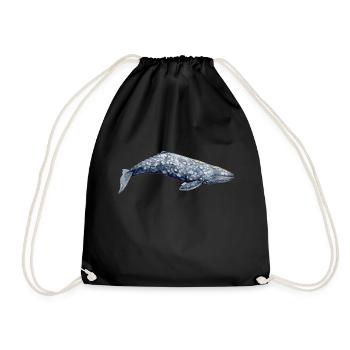 Gray whale - Gray whale - Baleine grise - Drawstring Bag - black - Front