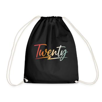 20. Geburtstag Geschenk 20 Jahre - Turnbeutel - Schwarz - Vorne