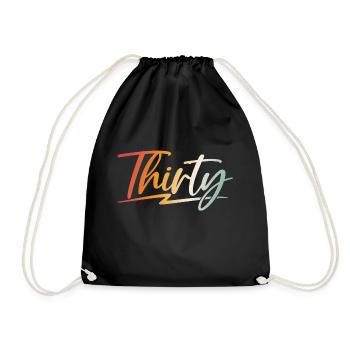 30th birthday gift 30 years - Drawstring Bag - black - Front