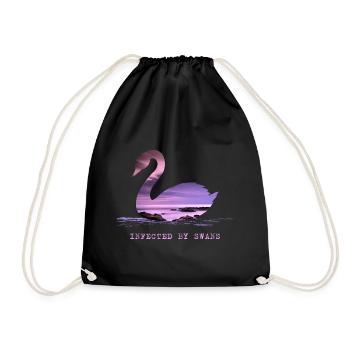 Cygnes cygnes au coucher du soleil Cygne amoureux de l’étang - Sac de sport léger - noir - Devant