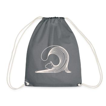 Chat au trait - Sac de sport léger - gris - Devant