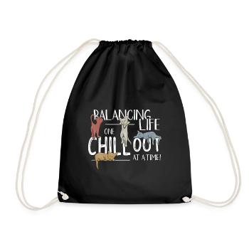 Équilibrer la vie Un Chill Out À La Fois Chat Rétro - Sac de sport léger - noir - Devant